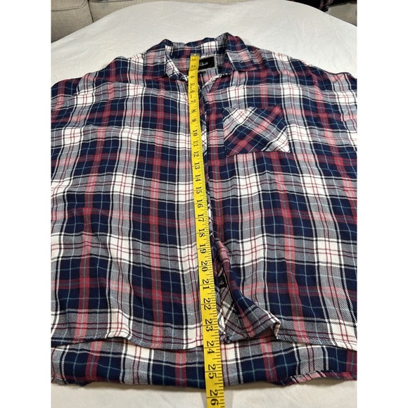 Rails Women’s Red Blue Plaid Slouch Style Button Shirt Size Small - Picture 7 of 8